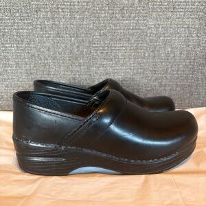 Dansko Black Leather Mules
